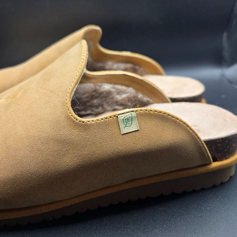 Soul by Naturalizer Amelia Faux Fur Lined Clog Mules Camel Suede Beige 7.5W